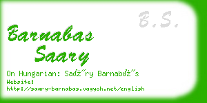 barnabas saary business card
